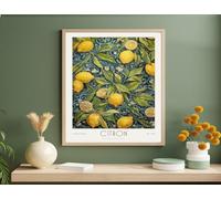 William Morris Exhibition Lemon Print, William Morris Print, William Morris Poster, Vintage Wall Art, Vintage Citrus Poster(7) (A2 23.38 x 16.53 in)