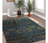 William Morris Extra Large Rugs for Living Room Aesthetic Plants Washable Carpet Rug 80x150cm with Rubber Backing Non Slip Farmhouse Floral Kids Carpets for Bedroom Playroom Nursery Dining Room