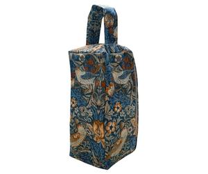 William Morris Fabric Door Stop, Tall Decorative Oilcloth Door Stopper for Outdoor, Indoor, Patio, Kitchen, Bedroom Use - 20cm/8in Tall Fabric Door Stop - Unfilled… (Wm Strawberry Thief Denim)