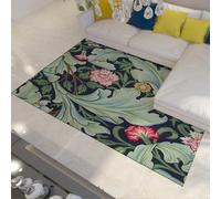 William Morris Floor Indoor Area Rugs 120x150cm Famous Artist Patterns Vintage Flowers Sage Green Botanical Washable Non-slip Yellow Pink Floral Rugs for Living Room Bedroom Office Bathroom Decor