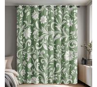 William Morris Floral Blackout Curtains for Bedroom & Living Room 72" Eyelet Drapes Botanical Patterned Window Panels Home Decor 66x72 Inch - 2 Pack