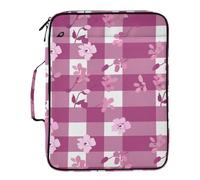 William Morris Floral Gingham Magenta Document Folder 7 Pockets A4 Letter Size with Zipper Closure for Office Supply Paper Organizer Folder para guardar
