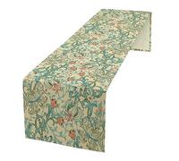William Morris Floral Table Runner,Vintage Flowers Birds Retro Farmhouse Rustic Table Runner for Coffee Table Dining Room Table Bedroom Party Holiday 13 x 60 Inch