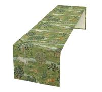 William Morris Floral Table Runner, Vintage Flowers Blue Botanical Printed Table Runner for Home Kitchen Dining Table Decoration,13x36 Inch