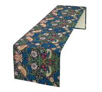William Morris Floral Table Runner, Vintage Flowers Blue Botanical Printed Table Runner for Home Kitchen Dining Table Decoration,13x70 Inch