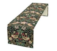 William Morris Floral Table Runner, Vintage Strawberry Thief Flowers Table Runner for Dining Table Decor 13 x 108 Inch