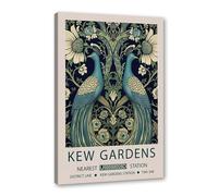 William Morris Flower Birds Peacock Poster Kew Gardens Print Canvas Painting Floral Wall Art Botanical Prints Living Room Home Decor (SKU4,16"x24"(40 x60 cm),Framed)