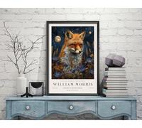William Morris Fox Print, William Morris Exhibition Print, William Morris Poster, Vintage Wall Art, Textiles Art, Vintage Poster (B2_33) (A3-420 x 297 mm)