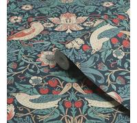 William Morris Gallery Collection Deep Blue Strawberry Thief Smooth Wallpaper