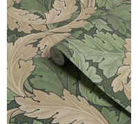 William Morris Gallery Collection Green Acanthus Smooth Wallpaper