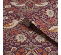 William Morris Gallery Collection Plum Strawberry Thief Smooth Wallpaper
