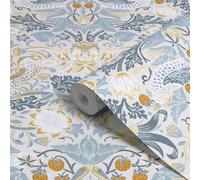 William Morris Gallery Collection Soft Blue Strawberry Thief Smooth Wallpaper