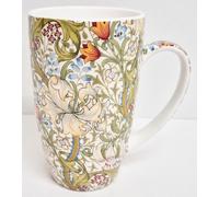 William Morris Golden Lily Mug 425 ml Bone China Empire Latte Art Nouveau Lilies Floral Cup Hand Decorated UK