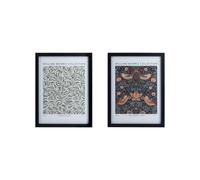 William Morris Green, Blue, Red & Black Framed Print (H)43Cm X (W)33Cm, Set Of 2