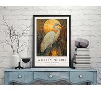 William Morris Heron, Bird Print, William Morris Exhibition Print, William Morris Poster, Vintage Wall Art, Textiles Art, Vintage Poster (406c) A2