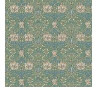 William Morris Honeysuckle Cotton Panama Digital Fabric Floral Upholstery (Sold Per Half Metre) (Seaspray)