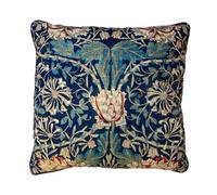 William Morris Honeysuckle Filled Cushion Blue/gold (55Cm X 55Cm)