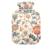 William Morris hot Water Bottle with Soft Cover, 2L hotwater Bag for Tummy Warmer, Menstrual Cramps, Bolsa Caliente para Dolores musculares