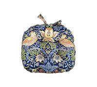 William Morris Indigo Strawberry Thief 35 x 35 cm Piped Seat Pad Navy