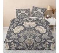 William Morris King Size Duvet Cover Sets, Vintage Floral Bedding Sets Double-Sided Printing, Soft Microfiber Quilt Cover With Zip Fastening + 2 Pillowcase, 230x220 M10