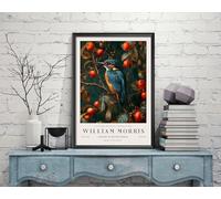 William Morris Kingfisher, Bird Print, William Morris Exhibition Print, William Morris Poster, Vintage Wall Art, Textiles Art, Vintage Poster (278c) A2
