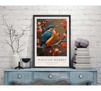 William Morris Kingfisher, Bird Print, William Morris Exhibition Print, William Morris Poster, Vintage Wall Art, Textiles Art, Vintage Poster (280c) A2