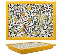 William Morris Lap Tray - Fruits, yellow, beaded base, wipe clean, comfy
