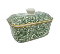 William Morris Larkspur Butter Dish, Fine China Butter Dish with Lid - 16cm | Larkspur design, 250g butter block fit, Dishwasher safe, Butter storage with lid
