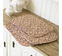 William Morris Mallow Wine (Red) 4 Quilted Cotton Floral Placemats