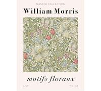 William Morris - Masters Collection Motifs Floraux Lily no 37 Vintage art Decor Wall Art Exibition Poster Panting Glycele print POP Art Framed unframed (A2 420 x 594mm)