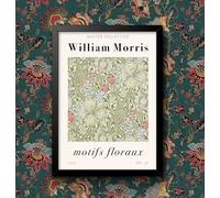William Morris - Masters Collection Motifs Floraux Lily no 37 Vintage art Decor Wall Art Exibition Poster Panting Glycele print POP Art Framed unframed (A3 Framed - Black Frame)