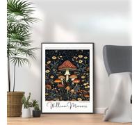 William Morris Mushrooms Print, Botanical print, Dark Cottagecore decor, Mid century poster, Flower Market print, nature, illustration, Art Nouveau home deco (A3 Print only)