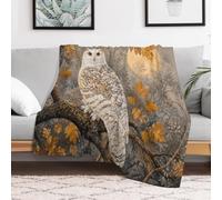 William Morris Owl Forest Sofa Blanket 40"x50", Soft Flannel Throw for Bed | Decorative bed throw: colourful home accent, for the guest room; soft and easy to use every day.