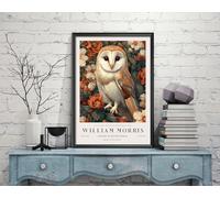 William Morris Owl Print, William Morris Exhibition Print, William Morris Poster, Vintage Wall Art, Textiles Art, Vintage Poster (514c) A3