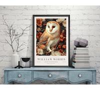 William Morris Owl Print, William Morris Exhibition Print, William Morris Poster, Vintage Wall Art, Textiles Art, Vintage Poster (513c) A3