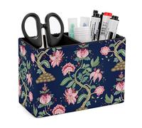 William Morris Pencil Pen Holder PU Leather Stationery Organizer Makeup Brush Holders for Home Office Decor