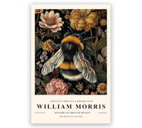 William Morris Poster William Morris Prints William Morris Wall Art Exhibition Print Vintage Wall Art Textiles Art Vintage Poster for Living Room Bedroom Bumble Bee Insect Art 12x18inch Unframed