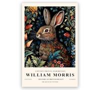 William Morris Poster William Morris Wall Art Bunny Rabbit Art William Morris Prints Exhibition Print Posters Vintage Wall Art Textiles Wall Art Poster for Living Room Bedroom 8x12inch Unframed
