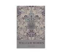 William Morris Print Hyacinth Exhibition Poster, Vintage Floral Art Nouveau Purple Taupe Beige Wall Decor, Botanical Flowers, Girl Gift Idea Poster Canvas Artwork Prints Rustic Farmhouse Decorations F
