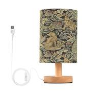 William Morris Prints 1R0T37 Small Table Lamp for Bedroom Living Room,Bedside Lamps Nightstand Lamps