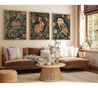 William Morris Prints Set of 3 William Morris Posters William Morris Animal Art Botanical Decor - 3x A2 Poster - Triptych rolled in tubes BensArt Triptych set 3 Three Stretched Mounted Multi Panel Wa