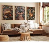 William Morris Prints Set of 3 William Morris Posters William Morris Animal Art Botanical Decor - 3x A4 Poster - Triptych rolled in tubes BensArt Triptych set 3 Three Stretched Mounted Multi Panel Wa