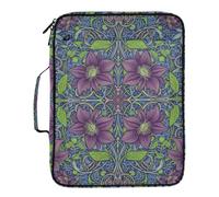 William Morris Purple Daisy Large File Folders 7 Pockets A4 Letter Size with Zipper Closure for Office Supply Organizer Folder carpeta de