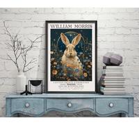 William Morris Rabbit, Hare, Bunny Print, William Morris Exhibition Print, William Morris Poster, Vintage Wall Art, Textiles Art,(B1_43) (A4-210 x 297 mm)