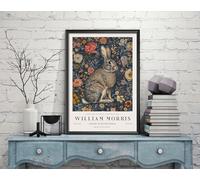 William Morris Rabbit, Hare Print, William Morris Exhibition Print, William Morris Poster, Vintage Wall Art, Textiles Art, Vintage Poster (182c) A3