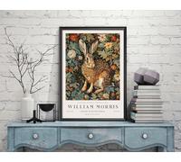 William Morris Rabbit, Hare Print, William Morris Exhibition Print, William Morris Poster, Vintage Wall Art, Textiles Art, Vintage Poster (255c) A2