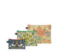 William Morris Recycled Zip Pockets, Green Orange Blue, Cosmetic case