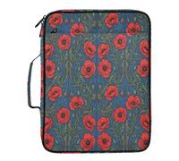 William Morris Red Alabia Poppy Accordion Folder 7 Pockets A4 Letter Size with Zipper Closure for Document Storage Pocket Accordion File Organizer