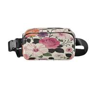 William Morris Red Rose Cute Cross Body Bag Belt Pack for Men Women Waterproof with Adjustable Strap for Travel Gym Work bolsa para celular para