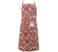 William Morris Red Strawberry Thief Fabric Apron Red